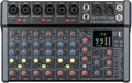 A-Series Professional Mixer for Recording DJ Stage Karaoke Music Application w/USB Drive for Computer Recording Input, XLR Microphone Jack, 48V Power, RCA Output for Professional (10-Channel)