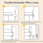 LED Desk Lamp with Clamp & Flexible Arm - 3 Light Sources, 4 Color Modes & 5 Brightness Levels, Eye-Caring Table Light with Memory Function