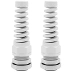 Strain Relief Cord Connector,LISTENJIALE 2Pcs NPT 1/2" Waterproof Cable Gland Flex Spiral Strain Relief Adjustable 6-12mm Cable Connector Nylon Joint with Gaskets(Grey)