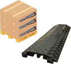 Kable Kontrol Drop Over Floor Cord Cover – 40” Inch Long 2 Channel Cable or Wire Protector – 60 Pcs Bulk Pack - Rubber Ramp for Indoor and Outdoor Use – Black