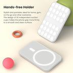 Patented Magnetic Sticky Phone Suction Grip Mount for MagSafe Case,Magnet Silicone Portable Stand Holder for iPhone 16/15/14/13/12 Series and Android, Hands-Free Selfies and Videos,Transparent