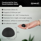 1.25" Platinum Silicone Speaker Isolation Pads - 4-Pack Non-Skid Speaker Pads with Adhesive, Speaker Isolation Feet for Record Player Isolation - Turntable Feet and Subwoofer - 20 Duro