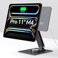 Magnetic iPad Pro M4 11-inch Stand with Wireless Charging 18W, 360° Rotating Aluminum Tablet Holder for iPad Pro M4 11-inch, Adjustable Desk Mount Series (M4-11inch)
