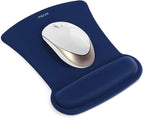 MOSISO Wrist Rest Support for Mouse Pad & Keyboard Set, Ergonomic Mousepad Non-Slip Base Home/Office Pain Relief & Easy Typing Cushion with Neoprene Cloth & Raised Memory Foam, Navy Blue
