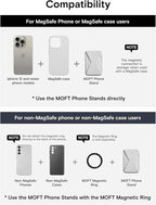 MOFT Magnetic Wallet Stand Compatible with iPhone 16/15/14/13/12 Series, Angle Adjustment & Magsafe Compatible MOVAS Phone Stand,Navy Blue