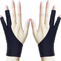 Drawing Glove, Artist Glove for Drawing Tablet, iPad, Digital Art Creation - Palm Rejection, Exposed Fingertip, Suitable for Left and Right Hand - S, Pack of 2