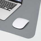 Leather Desk pad Protector,47" x 17" Large Desk mat with Natural Cork & PU Leather,Mouse pad,Non-Slip Office Desk Mat,Waterproof Desk Writing Pad for Office and Home (Light Gray)
