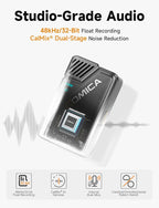 COMICA BooMax Wireless Lavalier Microphone System, 32-Bit Float Mic with 32GB Internal Recording, Touchscreen, Noise Cancellation, Dual Lapel Mics for iPhone, Android, DSLR, Camera, Video, Streaming