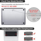 Compatible with MacBook Air 13.6 inch Case 2025 2024 2023 2022 Release M4 A3240 M3 A3113 M2 A2681 with Touch ID, Plastic Hard Shell Case&Keyboard Cover&Screen Film&Webcam Cover, Cassette Tape