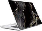 Compatible with MacBook Air 13 inch Case 2025 2024-2022 M4 A3240 M3 A3113 M2 A2681, Plastic Hard Shell&Keyboard Cover&Screen Film&Webcam Cover for MacBook Air 13.6 inch Case, Black Marble