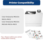 655A Toner Cartridge,Replacement for HP 655 A CF450A for HP Color Laserjet Enterprise M652 M653 M652n M652 M653dn M653x M653,Black Cyan Yellow Magenta,4 Pack