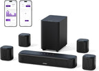 ULTIMEA 7.1ch Virtual Surround Sound Bar, Sound Bar for Smart TV with 4 Surround Speakers, Peak Power 330W, Surround Sound System for TV, App Control, TV Soundbar with Subwoofer, Opt/AUX/BT, Aura A40
