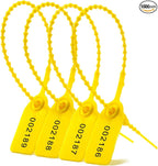 Leadseals(R) 1000 Plastic Tamper Seals, Zip Ties for Fire Extinguishers Pull Tite Security Tags Numbered Disposable Self-Locking Tie 250mm Length (Yellow)