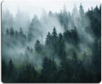 Hokafenle Mouse Pad, Square Personalized Computer Mouse Pads with Natural Design, Washable Mouse Mat, Gaming Office Home Non-Slip Rubber Base Mousepad, Misty Forest