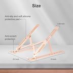 Ergonomic and Foldable Laptop Stand for Desk, Adjustable Riser, Fits All Laptops and Notebooks up to 17,Ultra-Thin,Ventilated Cooling,ABS+Silicone,Gold.
