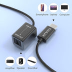 Cubilux USB C to SPDIF Transmitter, Unidirectional Type C to Optical Audio Output Adapter with 192KHz/24bit DAC for MacBook Pro/Air, Laptop, Computer