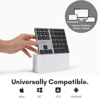 Macally Bluetooth Number Pad for Laptop - Slim Aluminum Design - Rechargeable Wireless Numeric Keypad - 35 Key Numpad Keyboard for Data Entry - for Mac, MacBook Pro/Air, iPad, iPhone, iOS, PC, Android