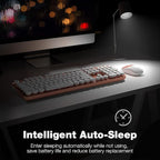 KNOWSQT Wireless Keyboard and Mouse Combo - White-Orange Full-Sized 2.4 GHz 104 Keys Typewriter Cute Keyboard, Round Keycap and Optical Mouse for Windows, Computer, PC, Laptop, Desktop