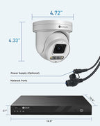 4COVR 16 Channel PoE PTZ Security Camera System 4K, 12X 5MP IP PTZ Camera Two Way Audio, 280ｰ Pan 90ｰ Tilt 5X Optical Zoom, Smart Color Night Vision, Human Vehicle Detection, NVR 4TB HDD, LY5XCP8M1612