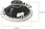 Audio 3-Way Premium in-Ceiling 8" Round Speaker, Dual 1-inch Silk Dome Tweeters, 9.5 Inch Cutout Diameter, Each, White