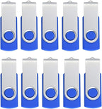 Aiibe 8 GB Flash Drive 10 Pack USB Flash Drives 8G USB 2.0 Memory Stick Thumb Drive Data Storage Swivel Keychain Design Pen Zip Drives Wholesale/Lot/Bulk (10 Pack, 8GB, Blue)