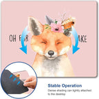 Mouse Pad, Cute Fox Mouse Pad for Women, Washable Square Cloth Mousepad for Office Laptop, Non-Slip Rubber Base Computer Mouse Pads for Wireless Mouse, Kawaii Mouse Pads for Desk