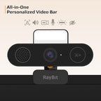5-in-1 Design 4K Webcam with Speaker and Microphone, Built-in Light, Privacy Cover, AI Auto-Framing Cam, Computer USB C Web Camera for PC, Desktop, Laptop, Mac, Streaming, Video Conference