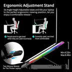 ICE COOREL Gaming Laptop Cooling Pad 15-17.3 Inch, Laptop Fan with 6 RGB Cooling Fans, Laptop Cooling Stand with 6 Height Adjustable, Laptop Cooler with LCD Screen, 2 USB Ports, Phone Stand