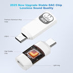 USB C to Lightning Audio Adapter,Lightning to USB C Hi-Fi Adapter for Headphones,480Mbps High-Speed Data Transmission with 45W Fast Charging for iPhone16/15 Series,iPad mini/Air/Pro