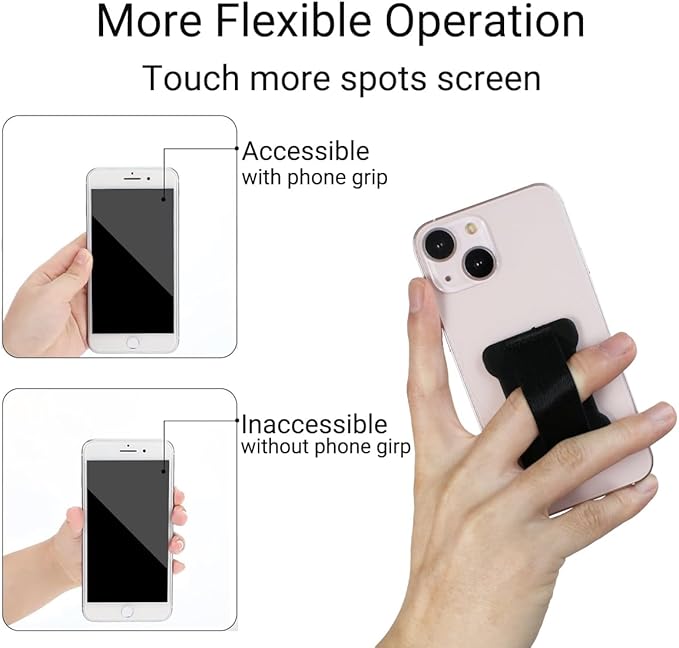 Universal Phone Grip for Smartphones - Phone Holder for Hand -Wireless Charging Compatible (Dark Blue) - 2Pack