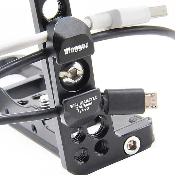 HDMI/SDI/USB-A/USB-C/Type-C Cable Clamp,Support 2~6 mm(0.07"~0.27") Diameter Cable,Compatible with Camera cage for Sony/Nikon/Canon/FUJIFILM