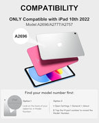 Keyboard Case for iPad 10th Generation 2022 10.9-inch - Rechargeable Detachable Wireless Bluetooth Keyboard - Smart Folio Cover with Pencil Holder for 10.9 inch Apple iPad 10th Generation, Grey