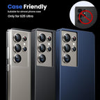 WSKEN for Samsung Galaxy S25 Ultra Camera Lens Protector - Ultra Thin Case Friendly, 9H Shatterproof Tempered Glass with Aluminum Metal Circle Camera Screen Protector Cover Accessories, Gray