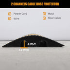 Garvee Speed Bump, 2 Pack 6 ft Rubber Speed Bumps for Asphalt Road Driveway, 25000 LBS Load Capacity Modular Cable Ramps Cable Protector Ramp Hose Protector Ramp with 2 Cord Channel