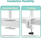 WALI Triple Monitor Stand, Fully Adjustable Three Monitor Desk Mount Fits 3 Screens up to 27 inch, 22 lbs. Weight Capacity per Arm (M003-W), White