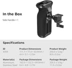 SmallRig Push-Button Rotating NATO Side Handle for Left and Right Hand, 360° Rotatable Side Handle with Anti-Slip Silicone, Camera Grip with Built-in Threaded holes, Wrist Strap Hole, Cold Shoe - 4359