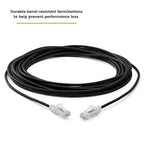 TRUECABLE Cat6 Component Rated Patch Cable, Unshielded (U/UTP), 25ft, Black, 28AWG Solid Copper, Snagless 10G High-Speed Ethernet Cable, PoE++ 4PPoE 100W, UL Listed, RoHS-3, 1 Pack