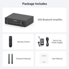Arylic B50 2 Channel Bluetooth Amplifier with Audio Transmitter, 50W*2 Home Stereo Amplifiers with HDMI ARC,DAC,Phono in and Free APP. Support aptX HD Music Transmission & Reception.