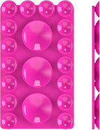2024 Upgrade 2PCS Silicone Suction Cup Phone Case Adhesive Mount,Adhesive Grip, Sticky Suction Cup Phone Holder & Suction Phone case Holder TikTok & Selfies (Hot Pink, 3+16 Single Sided)