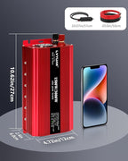 LVYUAN 1500W Car Power Inverter 24V to 110V DC to AC with 2 US Sockets, Cigarette Lighter, LED Display, USB Ports for Car, Home,Truck, Outdoor, Camping