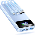 Portable Charger Power Bank 50000mAh Battery Pack, 22.5W Fast Charging PowerBank with Built in Cables,Travel Essential USB-C Portable Phone Charger for iPhone Samsung Pixel Android iPad-Blue