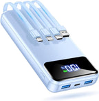 Portable Charger Power Bank 50000mAh Battery Pack, 22.5W Fast Charging PowerBank with Built in Cables,Travel Essential USB-C Portable Phone Charger for iPhone Samsung Pixel Android iPad-Blue