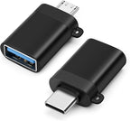 BORLTER CLAMP OTG Micro/USB-C Adapter 2Pack, USB C to USB Adapter 3.0, Micro USB Adapter Perfect for Google, MacBook,Samsung Galaxy, iPad and More.