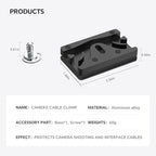 Aluminum Camera Cable Locking Clip - Adjustable USB/HDMI Protector with 1/4-inch Threads, Secure Cable Clip for DSLR Camera Photographer Students (Black)