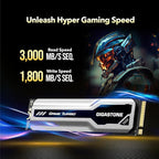 Gigastone M.2 SSD 500GB PCIe 3.0 NVMe SSD 3,000MB/s Internal Gaming Solid State Hard Drive Turbo Speed Heatsink Cooling Heat Dissipation PC Laptop Storage for Gamers Video Editing Creators
