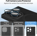 Designed for iPhone 15 Pro Case Compatible with Magsafe Cover Camera Lens Protector Military Grade Protection Shockproof Soft TPU Slim Magnetic Phone Case for iPhone 15 Pro Black