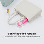AIRMATE Portable Handheld Fan, 5 Wind Speed Adjustable, 3000mAh Battery Rechargeable, Durable Motor, 13000RPM Super Powerful Wind, Personal Turbo Hand Held Mini fan for Makeup/Travel/Outdoor (Pink)