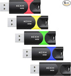 KEXIN Flash Drive 64GB Thumb Drive 5 Pack 64 GB USB Flash Drive USB 2.0 Memory Stick 64G Thumb Drives Jump Drive Data Storage (64GB, 5 Mixed Colors)