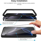 2 pack Full 9H+ Military Grade Glass Screen Protector for iPhone 16 + 2 pack Camera Lens Protector with easy Installation Frame Case Friendly Shatterproof Tempered Glass 9H+ Hardness HD Clear Anti-Scratch Glass Full Edge Coverage (6.1) iPhone 16