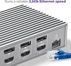 Thunderbolt 4 Dock with DisplayLink - USB-C/A MacBook Docking Station, Chrome, Windows 10/11 Compatible - 21 Ports, Dual/Triple/Quad/5 Monitor Support - 40Gbps, 150W Charging, 8K/4K Display